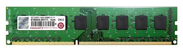 TRANSCEND JetRam™ DDR3 8GB 1600MHz DIMM,  512Mx8 CL11,  maloobchodný predaj