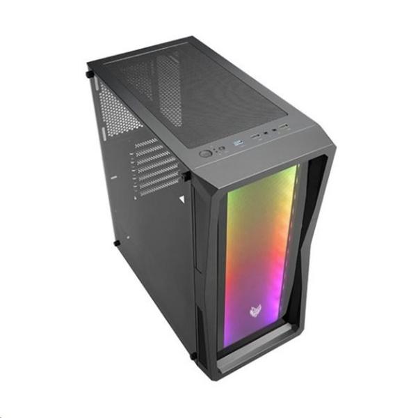 Fortron Midi Tower CMT212G Black,  A.RGB svetelná lišta3