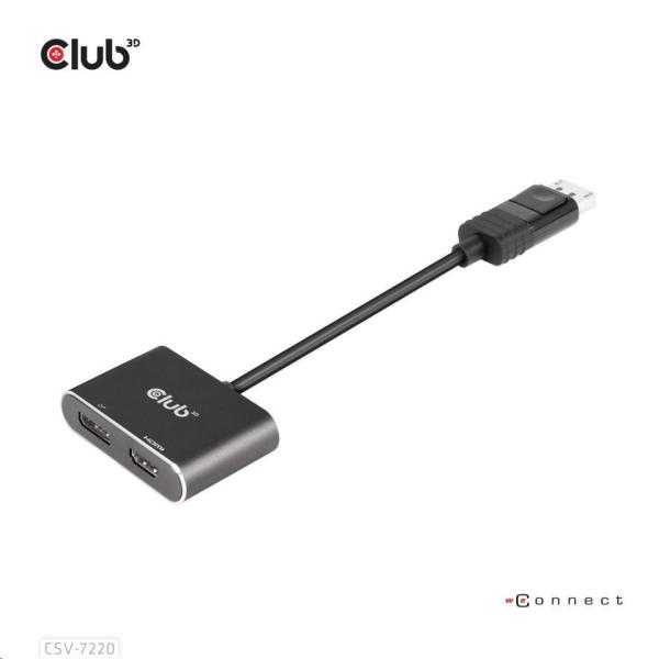 Club3D hub MST (Multi Stream Transport) DisplayPort 1.4 na DisplayPort + HDMI 4K60Hz (M/ F)4