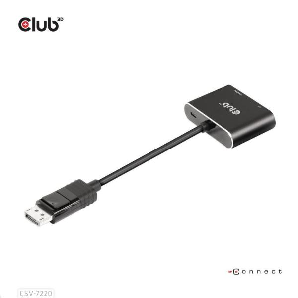 Club3D hub MST (Multi Stream Transport) DisplayPort 1.4 na DisplayPort + HDMI 4K60Hz (M/ F)1