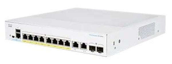 Cisco switch CBS350-8FP-E-2G-EU (8xGbE, 2xGbE/ SFP combo, 8xPoE+, 120W, fanless)