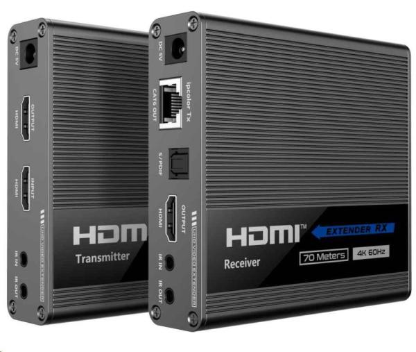 PremiumCord HDMI 2.0 extender Ultra HD 4kx2k@60Hz na 70m kaskádovom pripojení