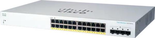 Cisco switch CBS220-24P-4G (24xGbE, 4xSFP, 24xPoE+, 195W)