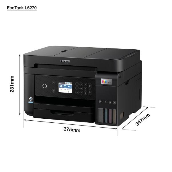 Atramentová tlačiareň EPSON EcoTank L6270,  3v1,  A4,  1200x4800dpi,  33 str./ min,  USB,  Wi-Fi,  LAN,  3 roky záruka po regist6