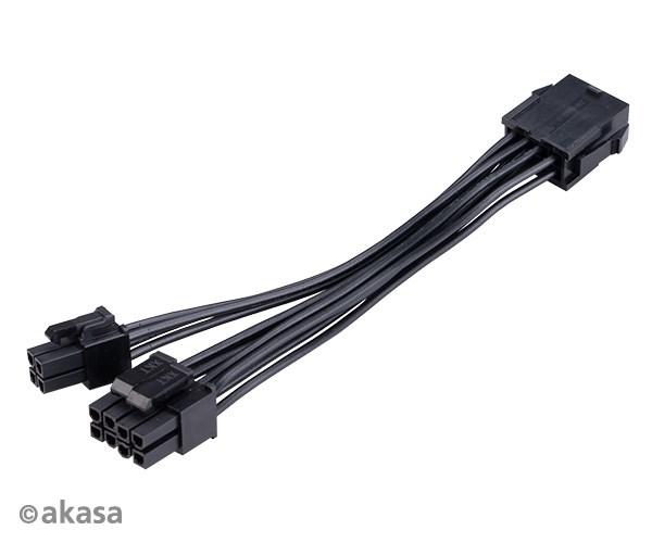 Kábel napájacieho adaptéra AKASA 8-pin na 8+4-pin