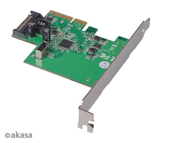 Sieťová karta AKASA USB 3.2 Karta HOST,  10Gbps USB 3.2 Gen 2,  interný,  20-pinový,  PCIe3
