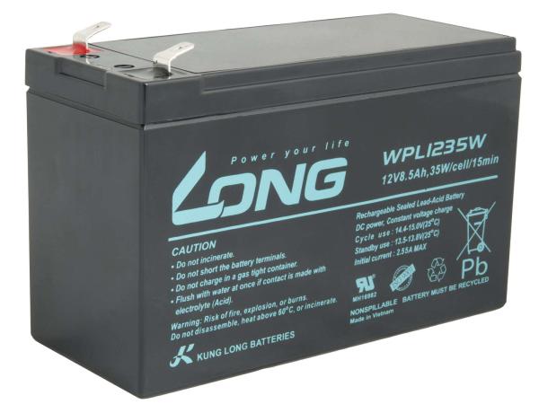 LONG batéria 12V 8, 5Ah F2 HighRate LongLife 9 rokov (WPL1235W)