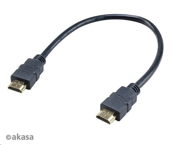 AKASA 4K HDMI - HDMI kábel, 4K@60Hz, pozlátené konektory, 30 cm