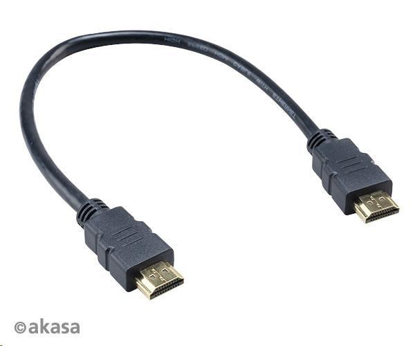 AKASA 4K HDMI - HDMI kábel, 4K@60Hz, pozlátené konektory, 30 cm1