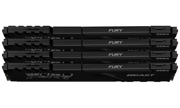 KINGSTON DIMM DDR4 128GB (Kit of 4) 3200MT/ s CL16 FURY Beast Černá1