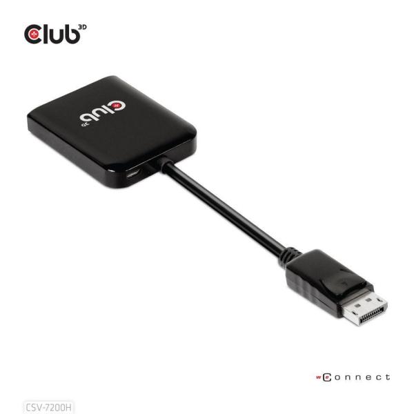 Club3D hub MST (Multi Stream Transport) DisplayPort 1.4 až 2xHDMI duálny monitor 4K60Hz (M/ F)2