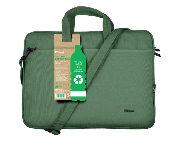 TRUST 16" Bologna Slim Laptop Bag Eco,  zelená6