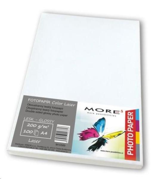 Vyhladený farebný laserový papier; 200 g/ m2; obojstranný; 100 listov str.,  Farebný laser
