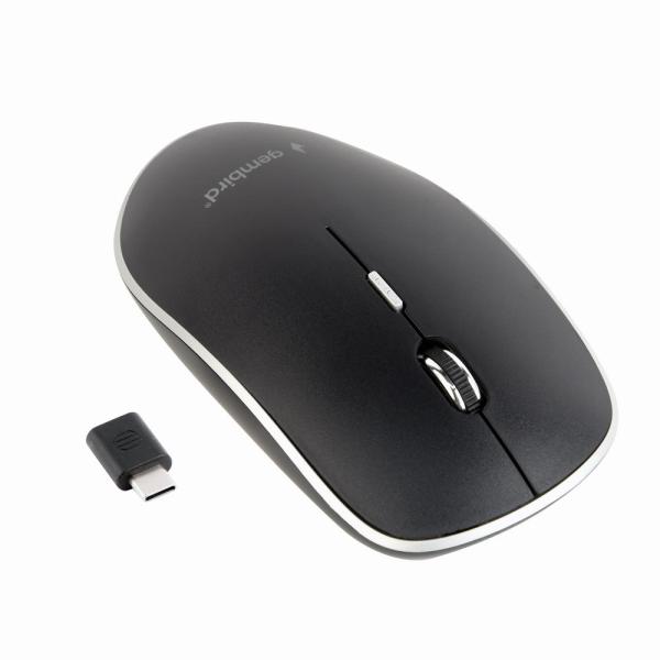 Myš GEMBIRD MUSW-4BSC-01,  bezdrôtová,  prijímač USB typu C,  čierna0