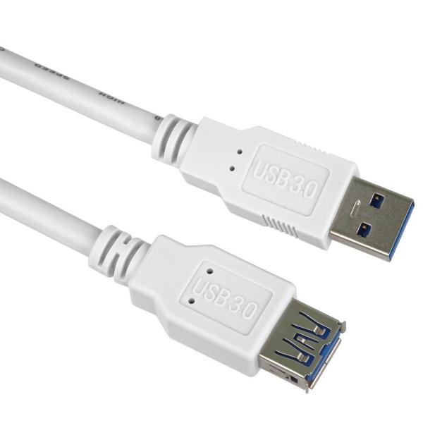 Predlžovací kábel USB PremiumCord 3.0 Super rýchly 5Gbps A-A,  MF,  9pin,  1m,  biely