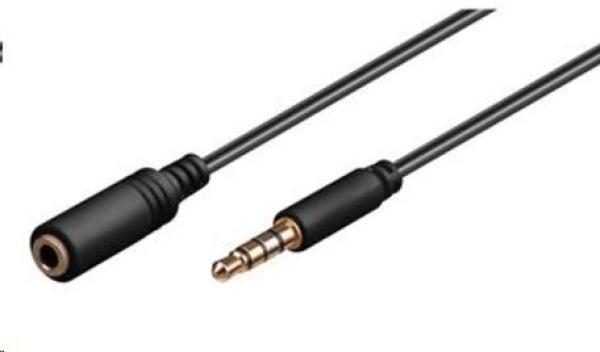 PREMIUMCORD kábel Jack 3, 5 mm 4 pin M/ F 3 m pre Apple iPhone,  iPad,  iPod