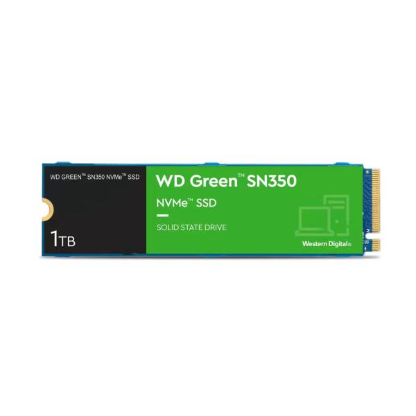 WD GREEN NVMe SSD 1TB PCIe SN350,  Geb3 8GB/ s,  (R:3200/ W:2500 MB/ s)