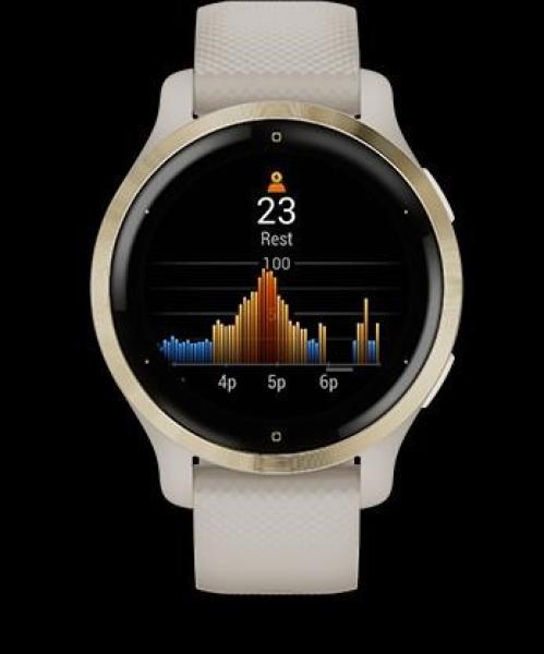 Garmin GPS sportovní hodinky Venu® 2S Rose Gold/ White Leather Band5