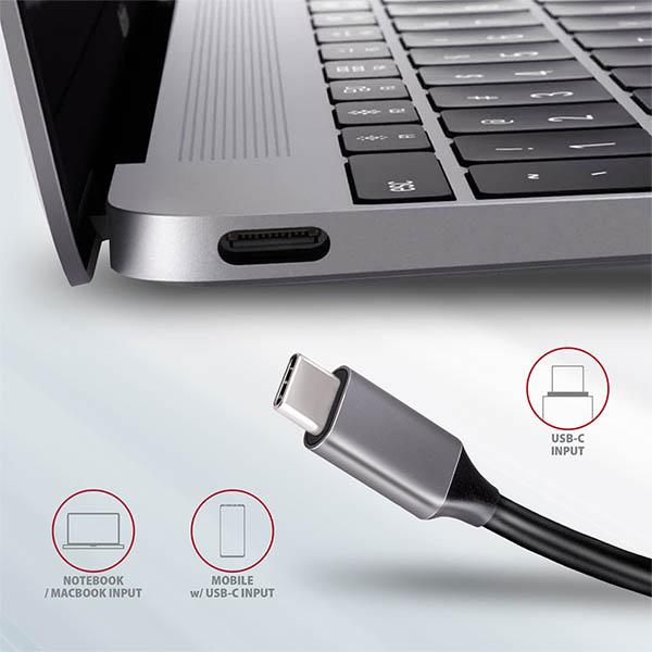 AXAGON HMC-5,  USB 3.rozbočovač 2. generácie,  2x porty USB-A,  HDMI,  slot SD/ microSD,  100W PD,  20cm kábel USB-C5