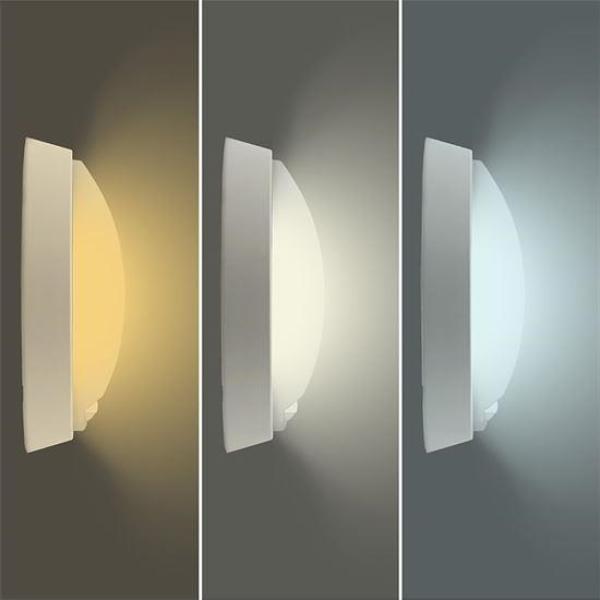 Solight LED venkovní osvětlení se senzorem a nastavitelnou CCT,  18W,  1350lm,  22cm,  2v1 - bílý a černý kryt3