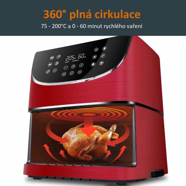 Cosori CP158-AF PREMIUM –  5.5L  horkovzdušná fritéza + 5x špíz a gril. rošt,  red3