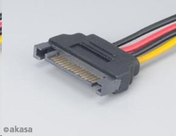 AKASA kábel SATA redukcia napájania na 4pin Molex,  15cm,  2ks v balení3