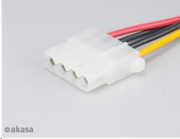 AKASA kábel SATA redukcia napájania na 4pin Molex,  15cm,  2ks v balení0