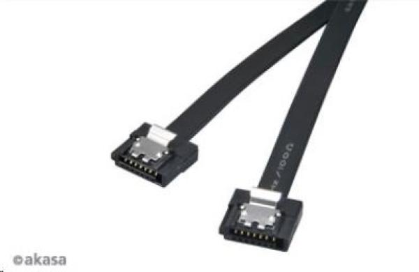 AKASA kábel Super tenký dátový kábel SATA3 pre HDD,  SSD a optické mechaniky,  čierny,  50 cm,  2 ks v balení