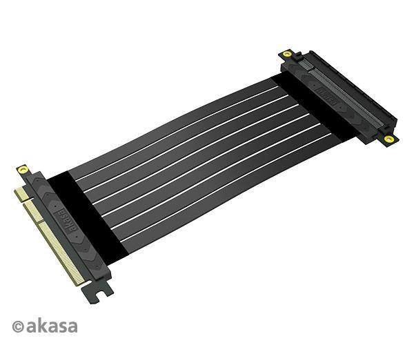 AKASA kábel RISER BLACK X2 Mark IV, PCIe 4.kábel 0 x16 Riser,  20 cm0
