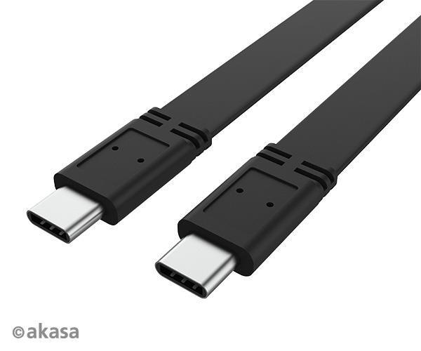 Kábel AKASA USB-C na USB-C,  20G,  46W PD,  4K@60Hz,  1m