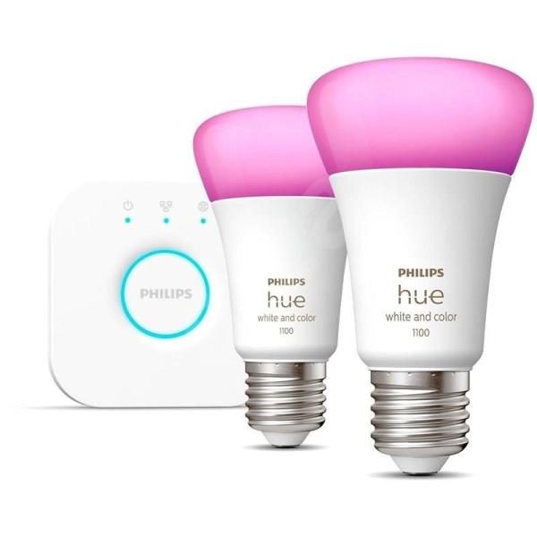 Philips Hue White and Color Ambiance 9W 1100 E27 malý starter kit0