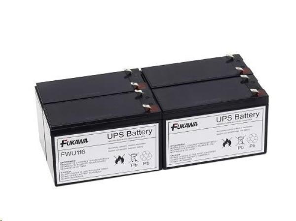 Batérie - FUKAWA FWU-116 sada batérií pre APCRBC116 (12V/9Ah, 4ks)