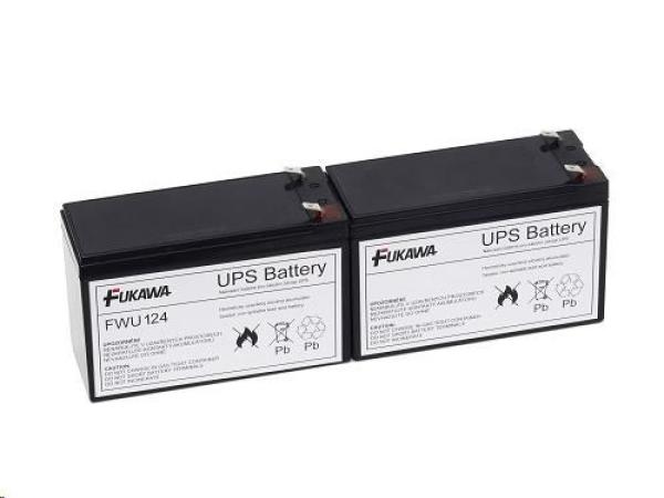 Batérie - FUKAWA FWU-124 sada batérií pre APCRBC124 (12V/ 9Ah,  2ks)
