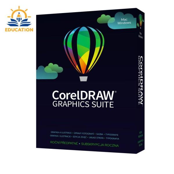 CorelDRAW Graphics Suite Education Prenájom licencie na 365 dní (251+) Lic ESD (Windows/ MAC) EN/ FR/ DE/ IT/ SP/ BP/ NL/ CZ/ PL