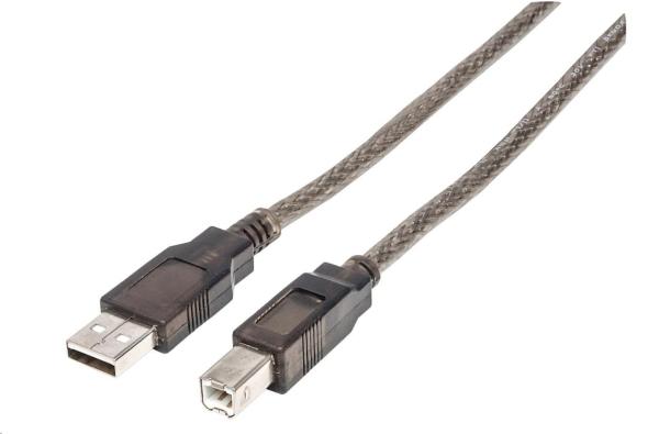 Kábel MANHATTAN USB-A na USB-B,  15 m,  čierny