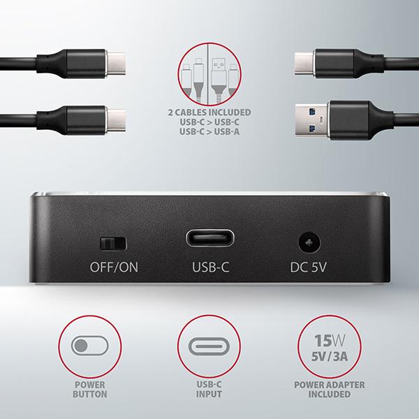 AXAGON ADSA-M2C, USB-C 3.2 Gen 2 - 2x M.2 dokovacie stanice NVMe SSD CLONE MASTER1