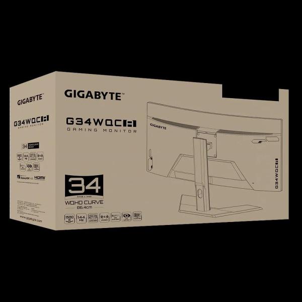 GIGABYTE LCD - 34" herný monitor G34WQC A,  21:9,  3440:1440px,  WQHD,  144Hz,  VA,  350 cd/ m2,  1ms8