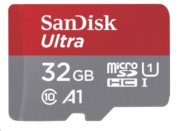 Karta SanDisk MicroSDHC 64 GB Ultra (120 MB/s, A1 Class 10 UHS-I ) + adaptér