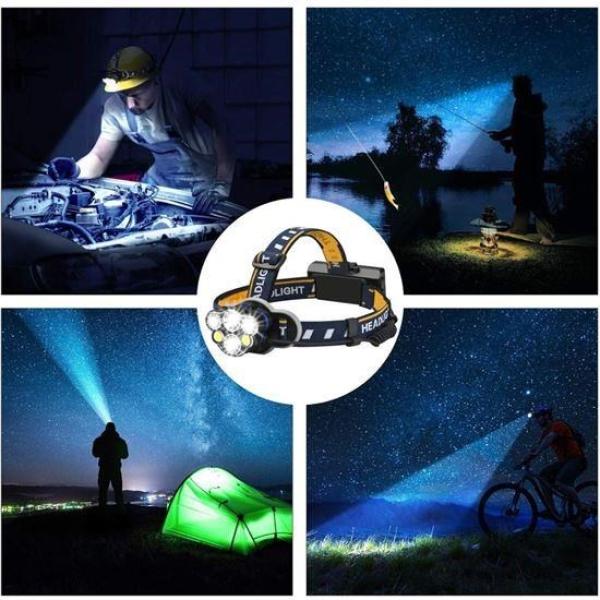 Solight LED čelové nabíjacie svietidlo, 550lm, Li-ion, USB8