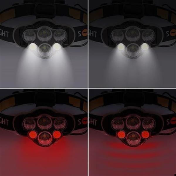 Solight LED čelové nabíjacie svietidlo, 550lm, Li-ion, USB5