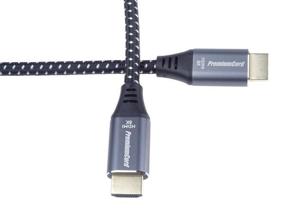 Kábel HDMI PREMIUMCORD 2.1 vysokorýchlostný + ethernetový kábel 8K@60Hz,  pozlátené konektory,  1, 5 m5
