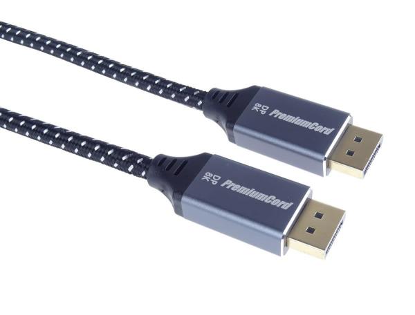 Kábel PREMIUMCORD DisplayPort 1.4 pripojovacie káble,  kovové a pozlátené konektory,  0, 5 m0