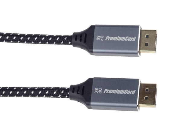 Kábel PREMIUMCORD DisplayPort 1.4 pripojovací kábel,  kovové a pozlátené konektory,  1 m3