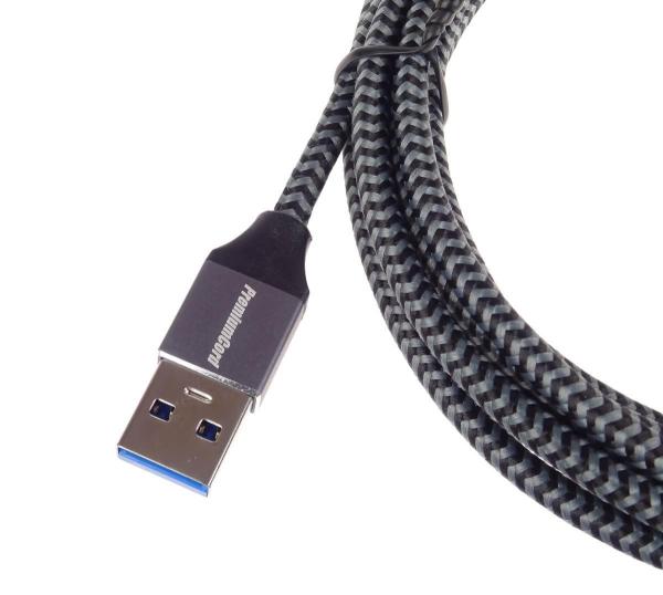 PREMIUMCORD USB-C na USB 3.0 A (USB 3.1 generácia 1,  3A,  5Gbit/ s) 1m opletenie1