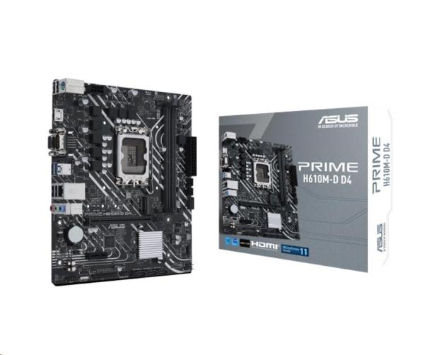 ASUS MB Sc LGA1700 PRIME H610M-D DDR4, Intel H610, 2xDDR4, 1xHDMI, 1xVGA, mATX