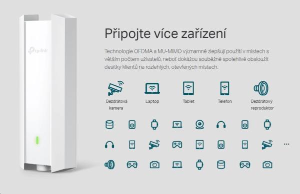 TP-Link EAP610-Outdoor-venkovní OMADA WiFi6 AP (AX1800, 2, 4GHz/ 5GHz, 1xGbELAN, 1xPoE-in)0