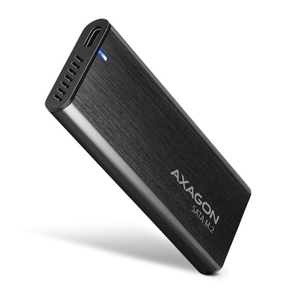 AXAGON EEM2-SBC,  USB-C 3.2 Gen 2 - M.2 SATA SSD kovový box RAW,  bez skrutiek