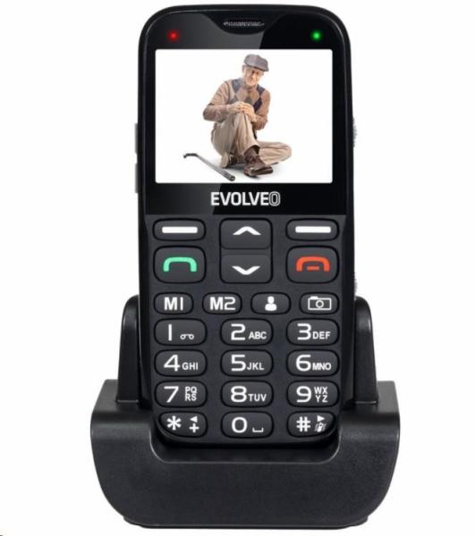 EVOLVEO EasyPhone XG,  mobilný telefón pre seniorov s nabíjacím stojanom,  čierny