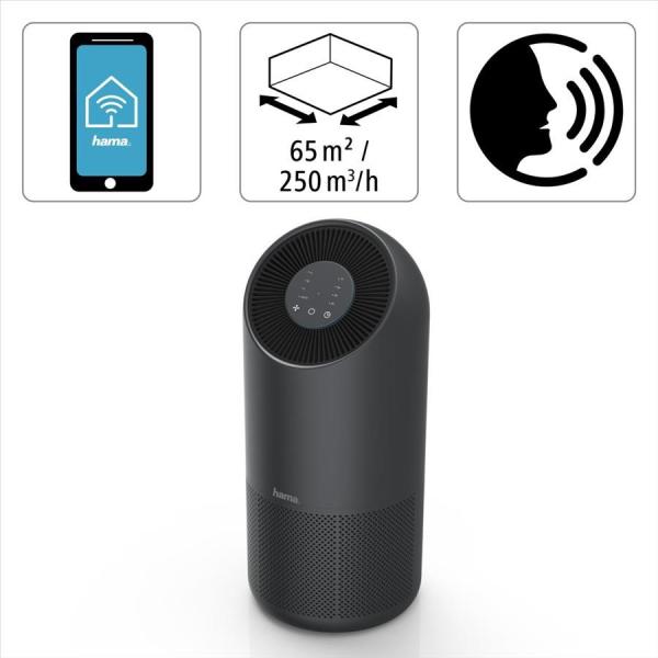 Hama Smart,  čistička vzduchu,  3 filtry,  filtruje viry,  pyl,  prach,  ovládání přes appku/ hlasem12