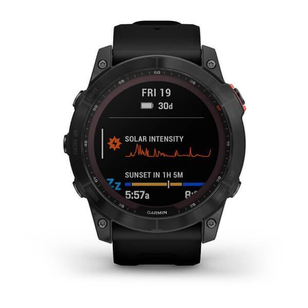 Garmin fenix 7X Solar, Gray/  Black Silicone Band,  EU2